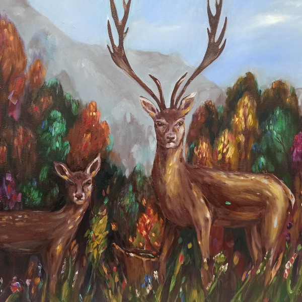 Eļļas glezna "Briedis" 50x70cm
