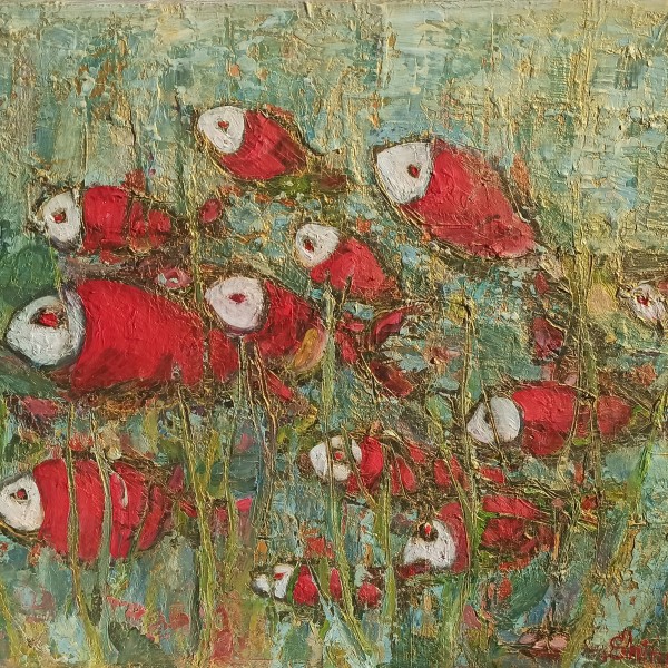 Eļļas glezna "Zivis" 40x50cm