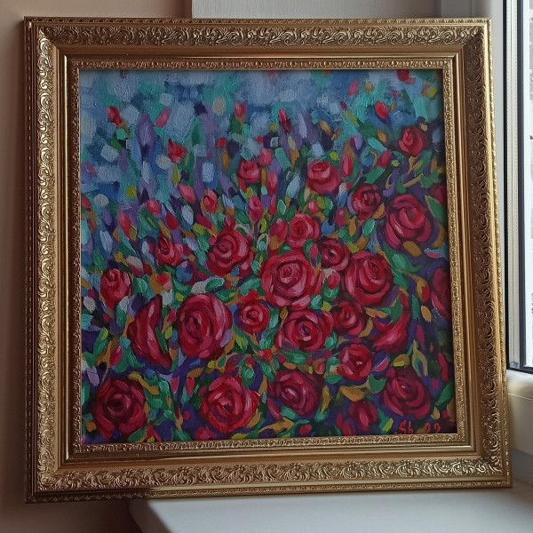 Eļļas glezna "Rozes" 50x50cm