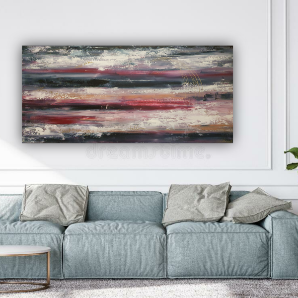 Interjera glezna "Ice on Fire", izmērs 100 x 50 cm