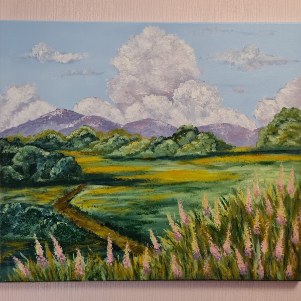 Glezna 60x70 ''Rozas lupīnas''.