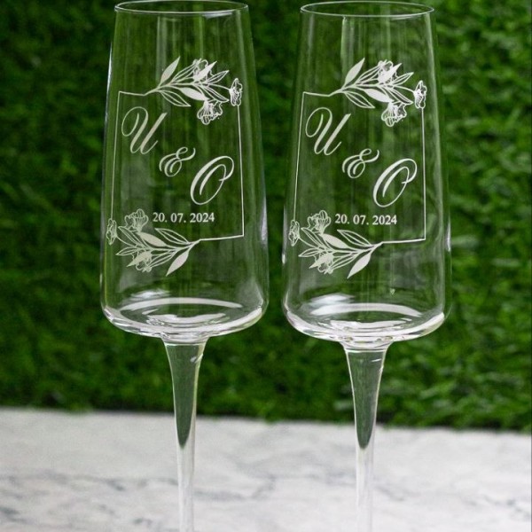 Kāzu Glāzes ar Gravējumu 260 ml