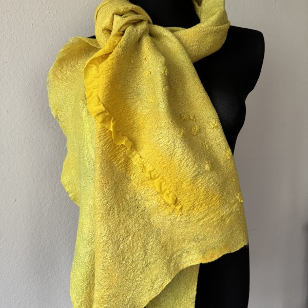 Saules skūpsts - zīda un Austrālijas merino vilnas šalle